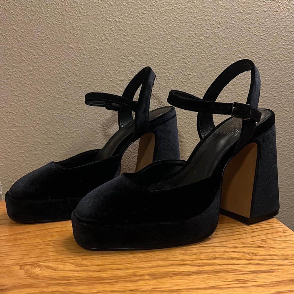 Vince Camuto Black Velvet Martich Platform Pump
